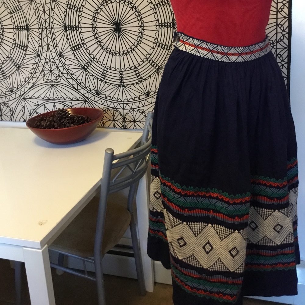 Vintage 70s 80s Boho Pleated Patterned Maxi Skirts for Women Bundle